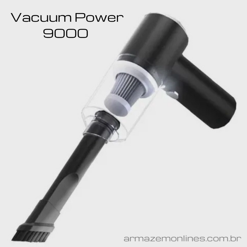 Aspirador de Pó Portátil a Bateria - Vacuum Power 9000